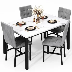 Baxluxe 4-Person Dining Table Set for 4